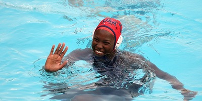 Princeton University Alum/Olympic Gold Medalist Ashleigh Johnson Returns to High School Alma Mater to Give Swim Lessons