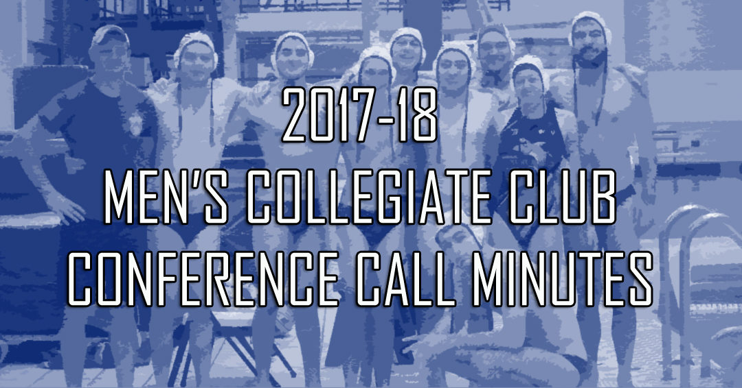 Collegiate Water Polo Association Releases 2017-18 Men’s Collegiate Club Conference Call Minutes