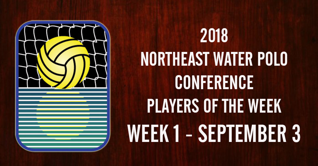 Collegiate Water Polo Association Releases September 3 Northeast Water Polo Conference Players of the Week