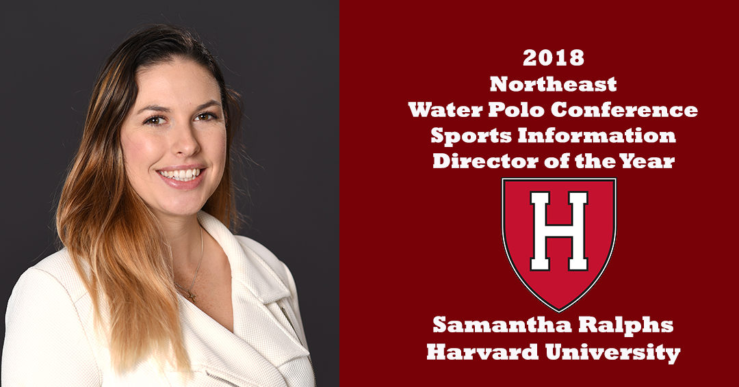 Harvard University’s Samantha Ralphs Named 2018-19 Northeast Water Polo Conference Sports Information Director of the Year