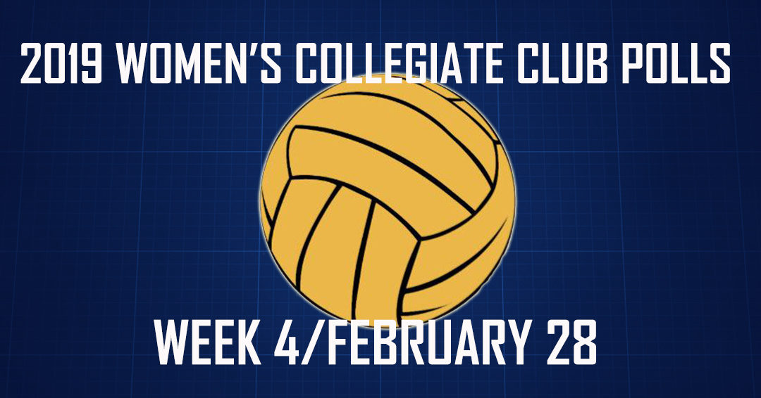 Collegiate Water Polo Association Releases 2019 Women’s Collegiate Club Week 4/February 28 Top 20 & Division III Top 10 Polls