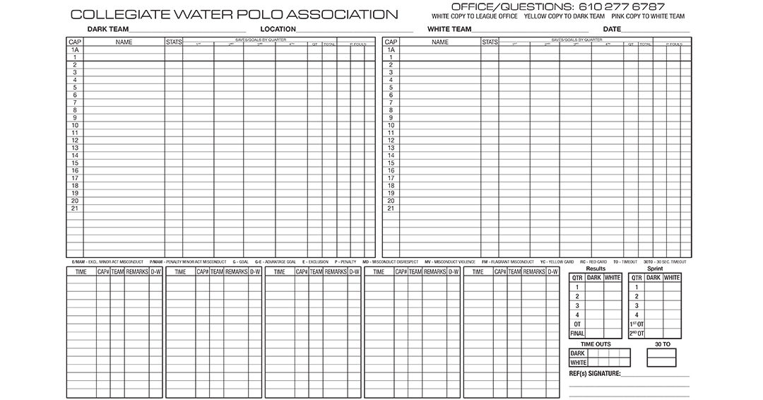 Collegiate Water Polo Association Education Rewind: Table Staffing & Scorekeeping