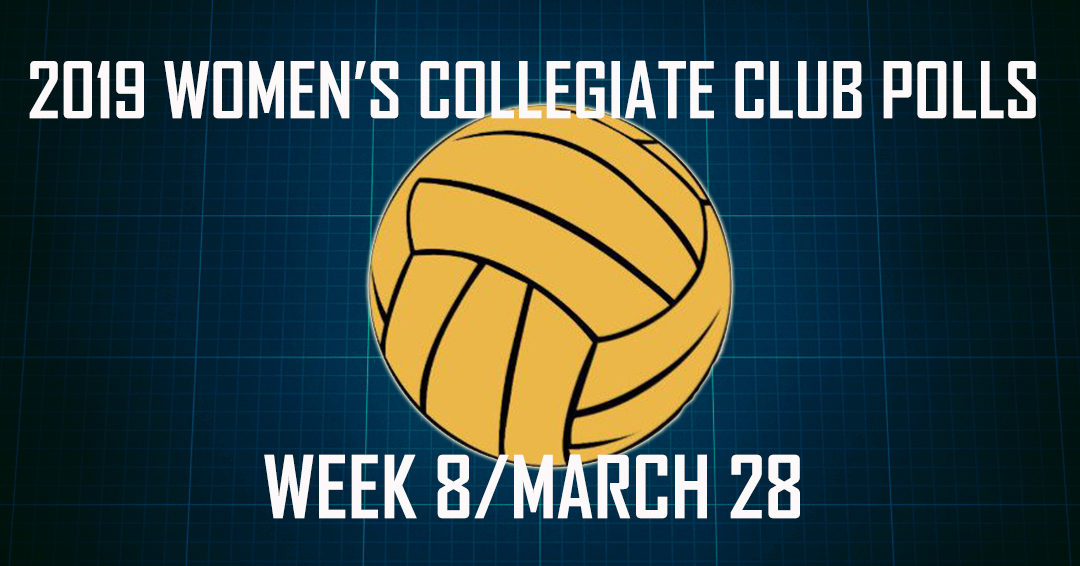 Collegiate Water Polo Association Releases 2019 Women’s Collegiate Club Week 8/March 28 Top 20 & Division III Top 10 Polls