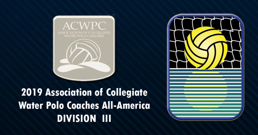 Collegiate Water Polo Association Institutions Place 15 on 2019 Association of Collegiate Water Polo Coaches Women’s Division III All-America Team