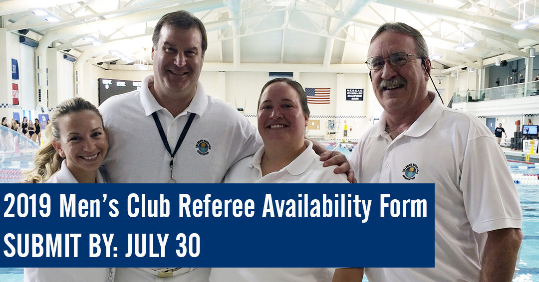 Reminder: 2019 Men’s Collegiate Club Officiating Availability Forms Due July 30