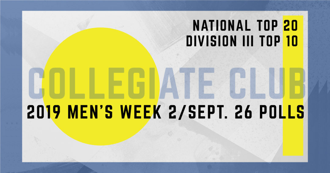 Collegiate Water Polo Association Releases 2019 Men’s Collegiate Club Top 20 & Division III Top 10 Week 2/September 26 Polls