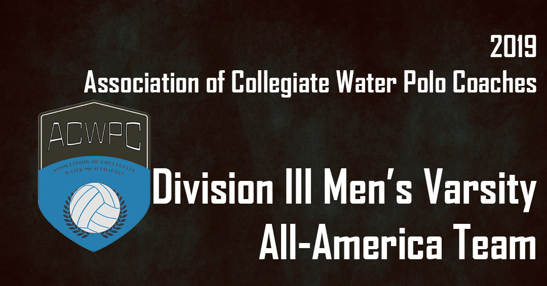2019 Association of Collegiate Water Polo Coaches Men’s Division III All-America Team Released