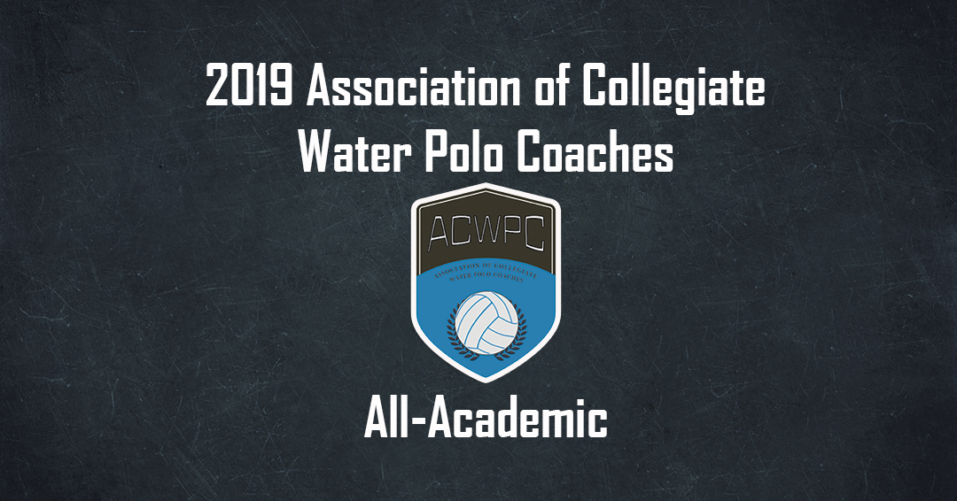 Association of Collegiate Water Polo Coaches Recognizes 449 Athletes on 2019 ACWPC Men’s All-Academic List