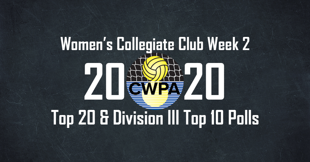 Collegiate Water Polo Association Releases 2020 Week 2/February 13 Women’s Collegiate Club Top 20 & Division III Top 10 Polls