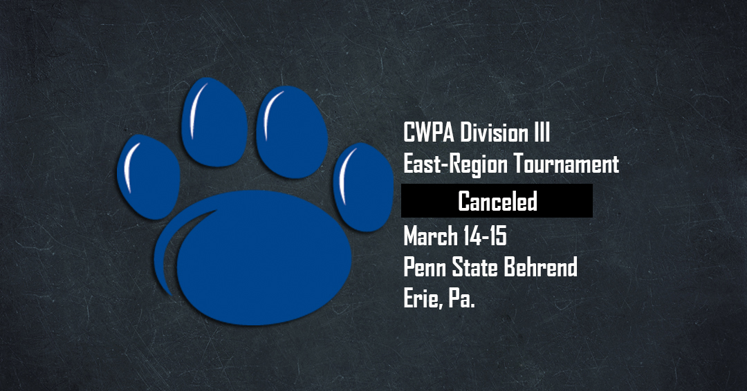 Collegiate Water Polo Association Division III-East Region Tournament at Penn State Behrend on March 14-15 Canceled