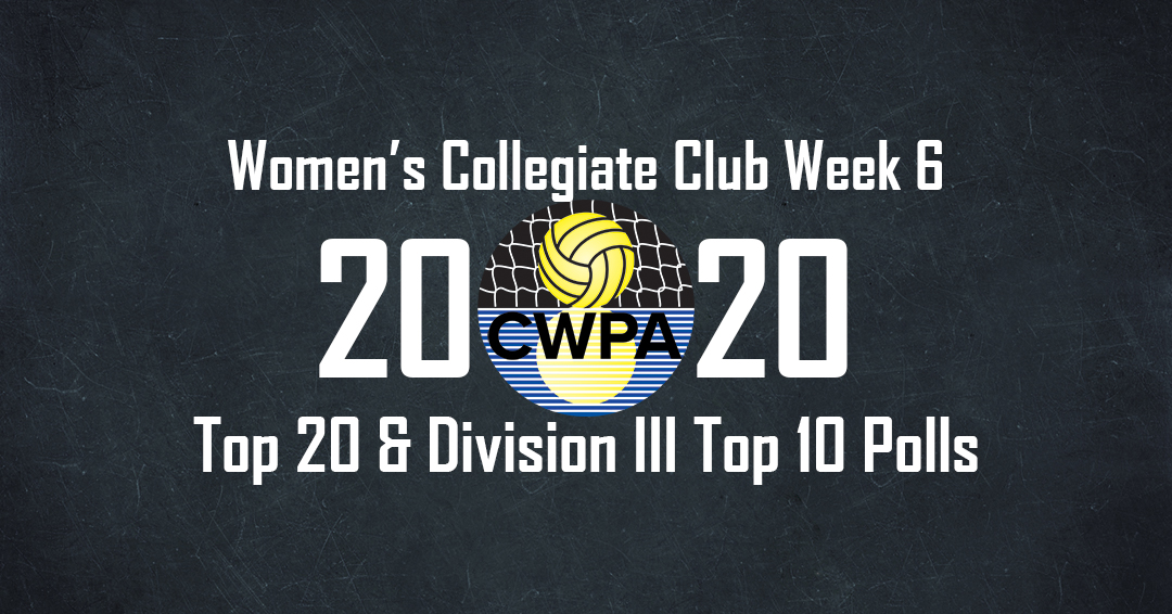 Collegiate Water Polo Association Releases 2020 Week 6/March 12 Women’s Collegiate Club Top 20 & Division III Top 10 Polls