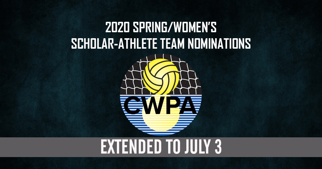 Nomination Period for 2020 Collegiate Water Polo Association Women’s Scholar-Athlete Team Extended to July 3