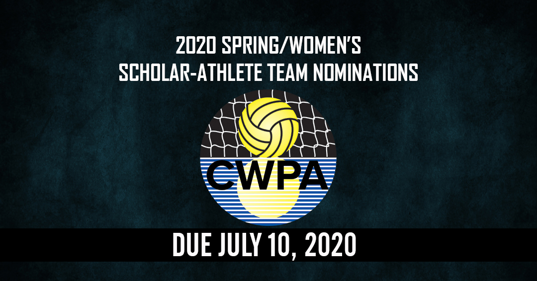 Nomination Period for 2020 Collegiate Water Polo Association Women’s Scholar-Athlete Team Extended to July 10