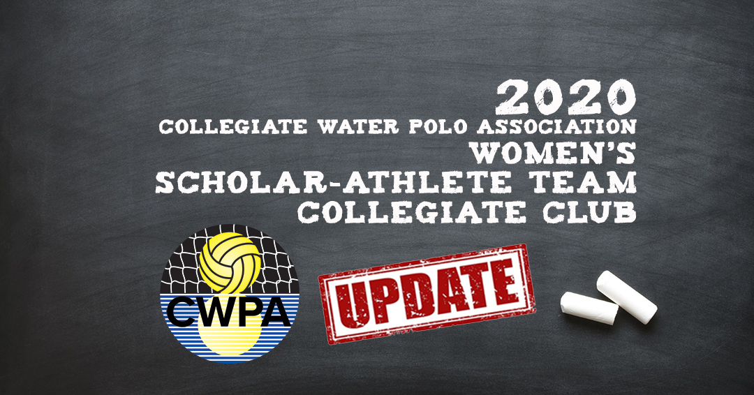 372 Women’s Collegiate Club Athletes Named to Updated 2020 Collegiate Water Polo Association Scholar-Athlete Team
