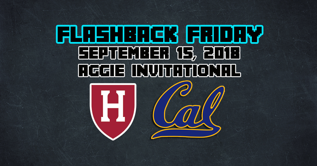 Flashback Friday: Harvard University vs. University of California at University of California-Davis (September 15, 2018)