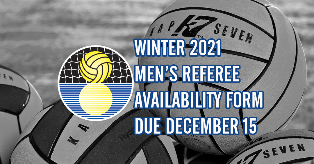 Winter 2021 Men’s Varsity Referee Availability Form Due December 15