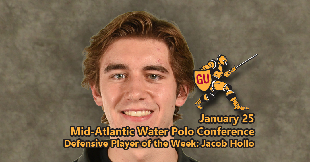 Gannon University’s Jacob Hollo Claims January 25 Mid-Atlantic Water Polo Conference Defensive Player of the Week Award