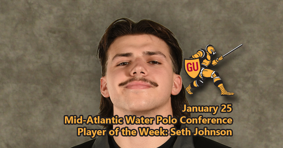 Gannon University’s Seth Johnson Nets January 25 Mid-Atlantic Water Polo Conference Player of the Week Award