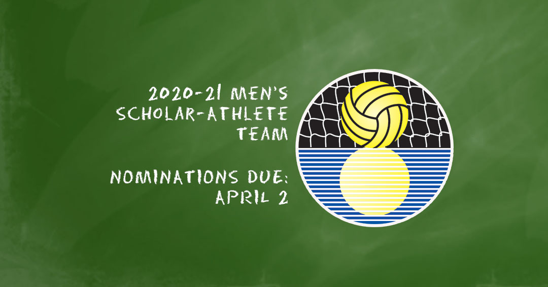 Nominations for 2020-21 Collegiate Water Polo Association Men’s Scholar-Athlete Team Due April 2