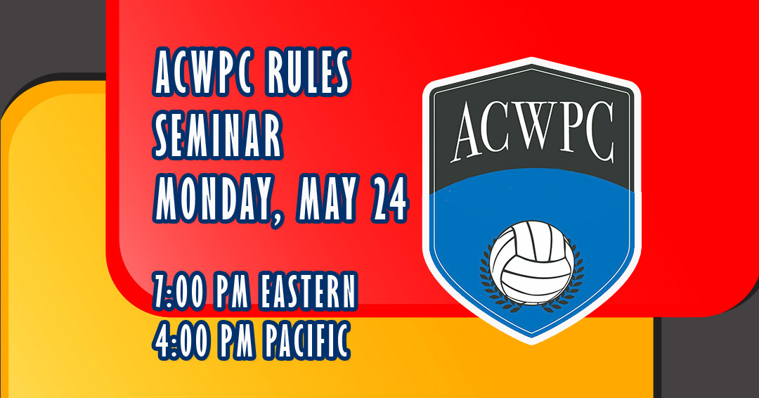 Association of Collegiate Water Polo Coaches Online Rules Webinar #1 Set for May 24