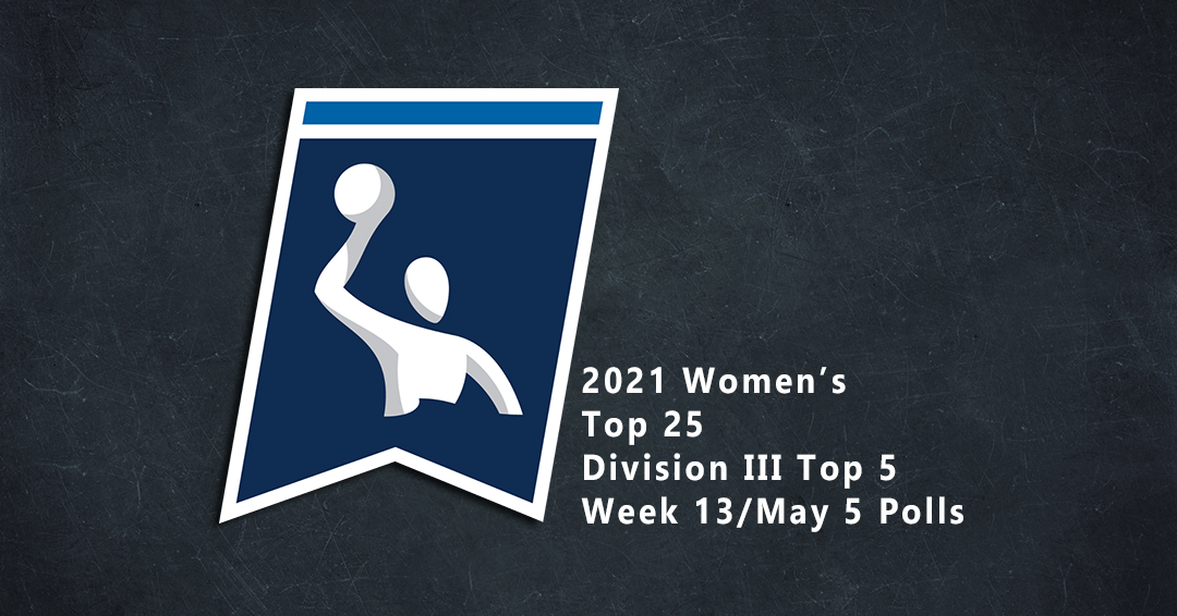 Collegiate Water Polo Association Releases 2021 Women’s Varsity Week 13/May 5 Top 25 & Division III Top 5 Polls