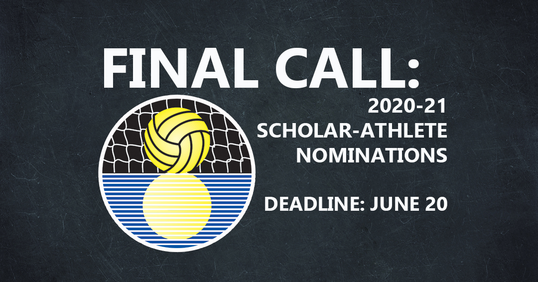 Final Call:  Nominations for 2020-21 Collegiate Water Polo Association Men’s & Women’s Scholar-Athlete Teams Due June 20