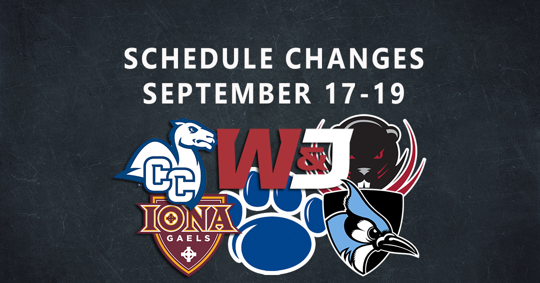 Connecticut College Division III Weekend & Iona College-vs.-Penn State Behrend Canceled; Iona-vs.-Connecticut College Set for September 17