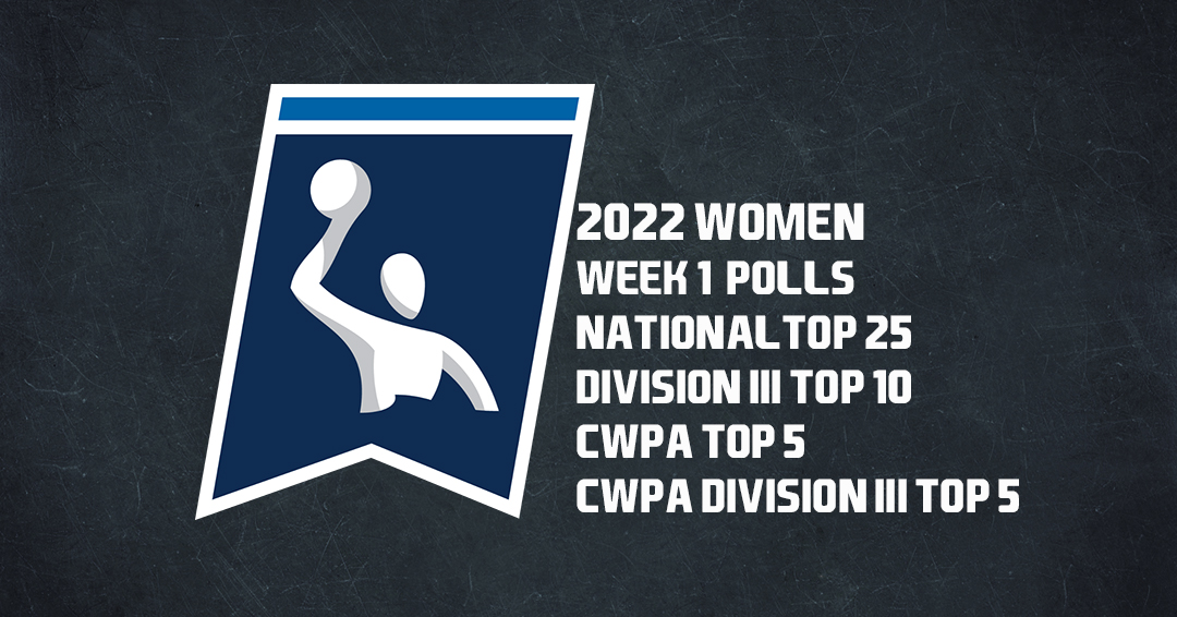 Collegiate Water Polo Association Releases 2022 Women’s Varsity Week 1/January 26 Top 25, Division III Top 10, CWPA Top 5 & CWPA Division III Top 5 Polls
