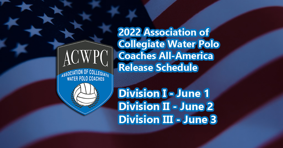 2022 Association of Collegiate Water Polo Coaches Division I, II & III Women’s All-America Teams Set for Release on June 1-3