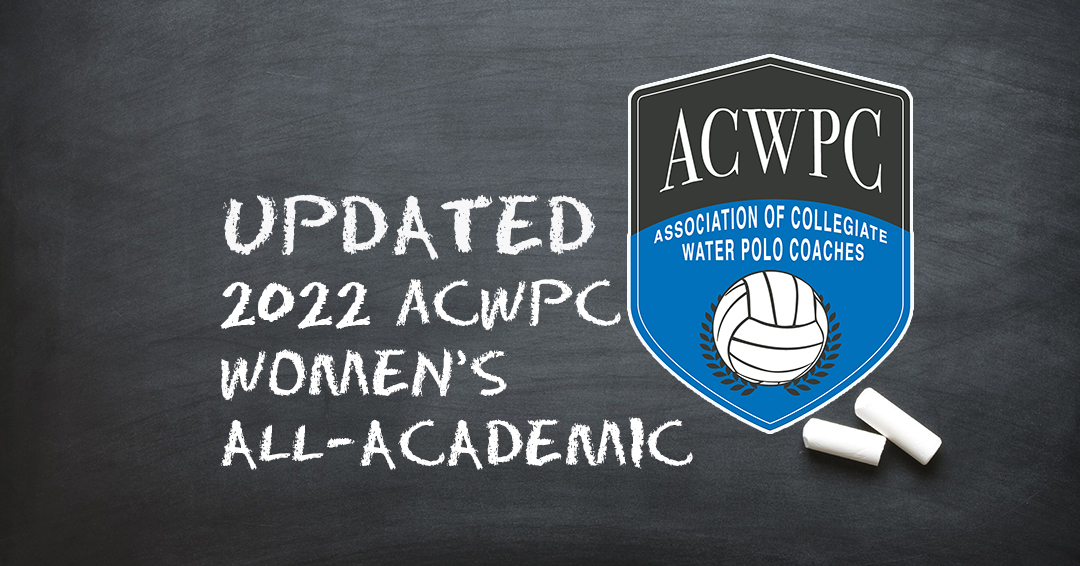 Association of Collegiate Water Polo Coaches Releases Updated Spring 2022 ACWPC Women’s All-Academic List; 872 Athletes Honored