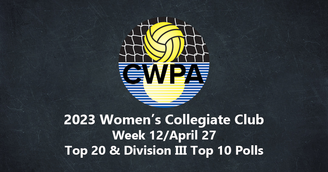 Collegiate Water Polo Association Releases 2023 Week 12/April 27 Women’s Collegiate Club Top 20 & Division III Top 10 Polls
