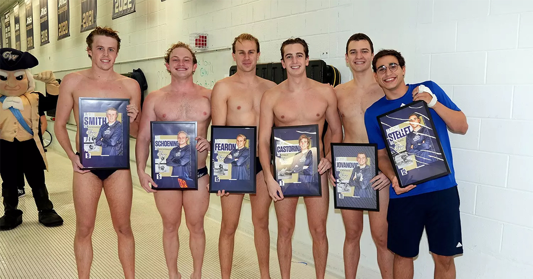 George Washington University Punctuates Senior Day by Eluding Wagner College, 12-10, & Mount St. Mary’s University, 13-11, in Mid-Atlantic Water Polo Conference Doubleheader