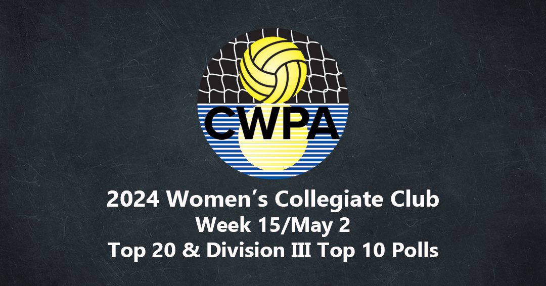 Collegiate Water Polo Association Releases 2024 Week 15/May 2 Women’s Collegiate Club Top 20 & Division III Top 10 Polls