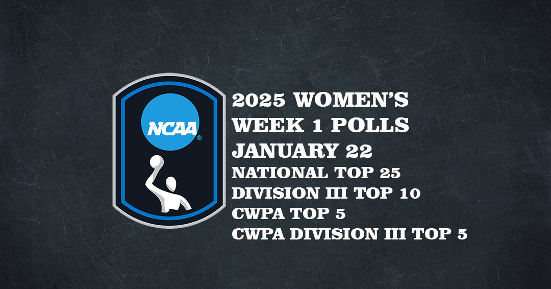 Collegiate Water Polo Association Releases 2025 Women’s Varsity Week 1/January 22 Top 25, Division III Top 10, CWPA Top 5 & CWPA Division III Top 5 Polls