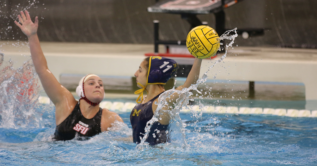 No. 16 University of Michigan Doubles Saint Francis University, 20-10, in First Round of 2025 Collegiate Water Polo Association Championship