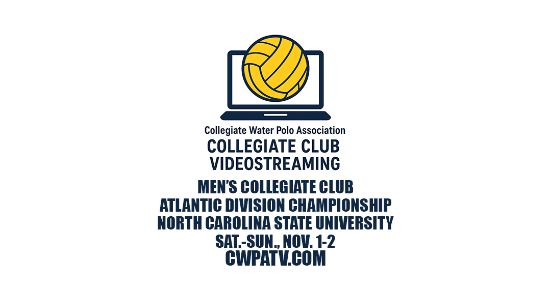 Collegiate Water Polo Association to Stream Revised Men’s Atlantic Division Collegiate Club Championship Schedule on November 1-2