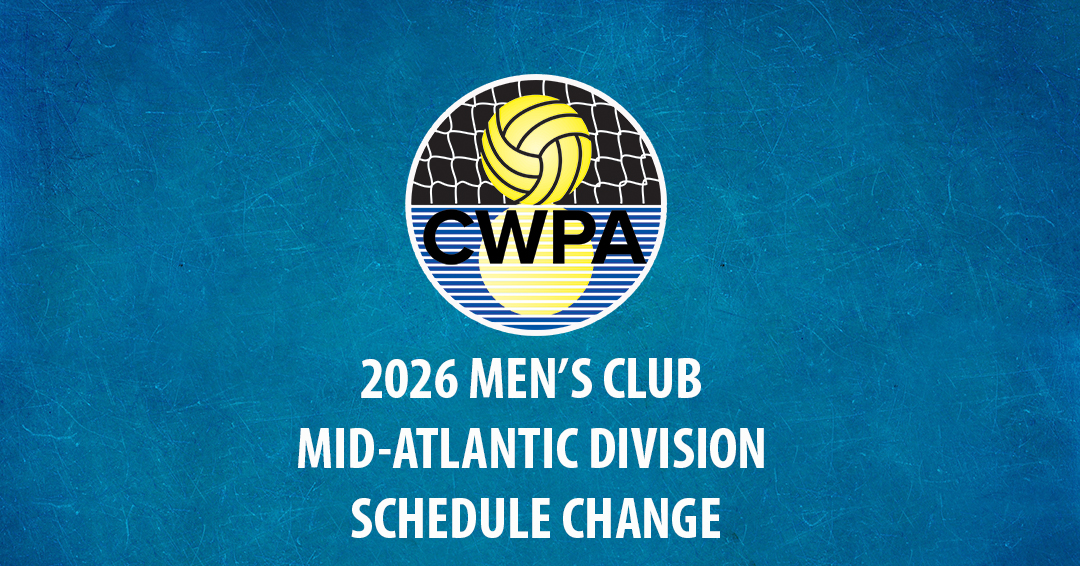 Collegiate Water Polo Association Releases Updated 2026 Men’s Collegiate Club Mid-Atlantic Division Schedule